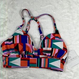 Eco Beach Bikini Top NWT Geometric print Size Medium